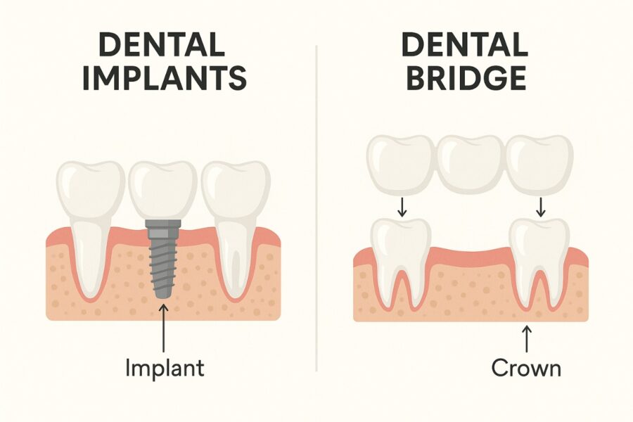 Best Dental Implant in Mumbai | Royal Dental Clinics Dental implants vs Dental bridges | Royal Dental Clinics Best dental care clinic near me | Royal Clinics
