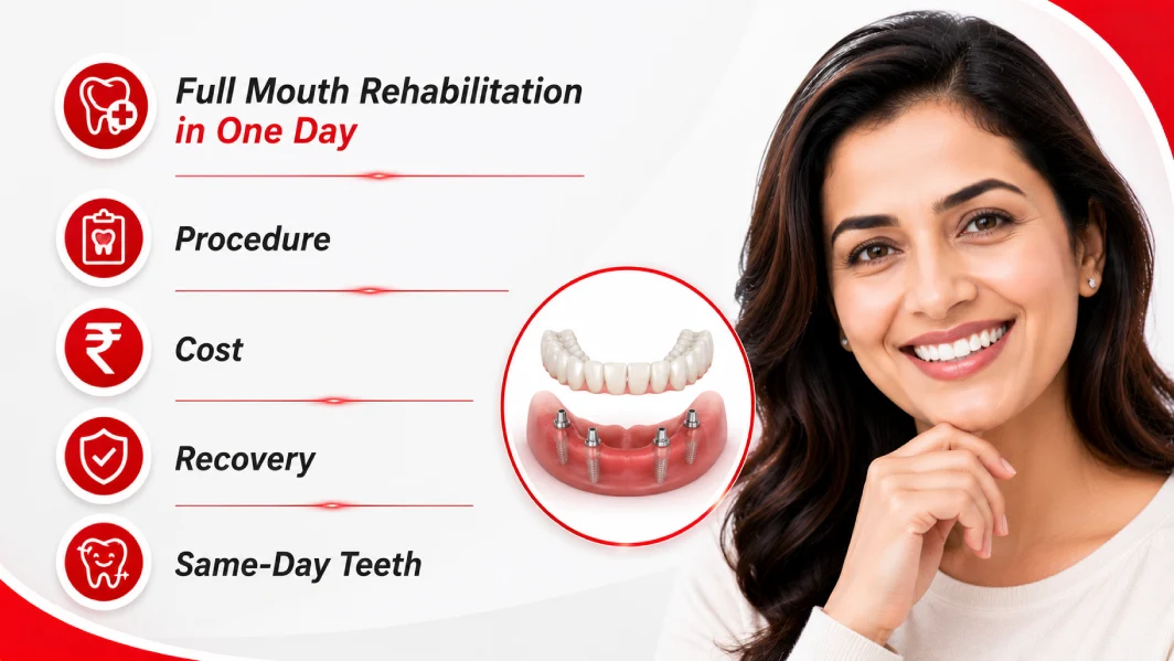 Full Mouth Reconstruction in Kandivali East, Mumbai Royal Dental Clinics Full Mouth Rehabilitation in One Day: Procedure, Cost, Recovery and Same-Day Teeth