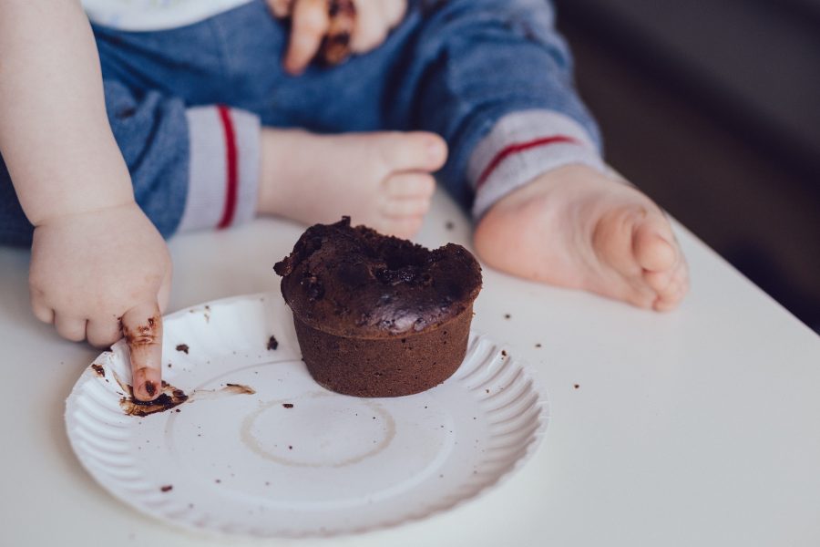 Kid with cupcake