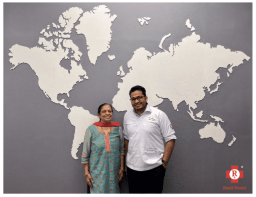 patient and doctor happily smiling at royal dental clinics