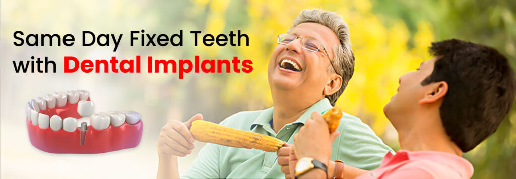 Same day teeth fixed with dental implants