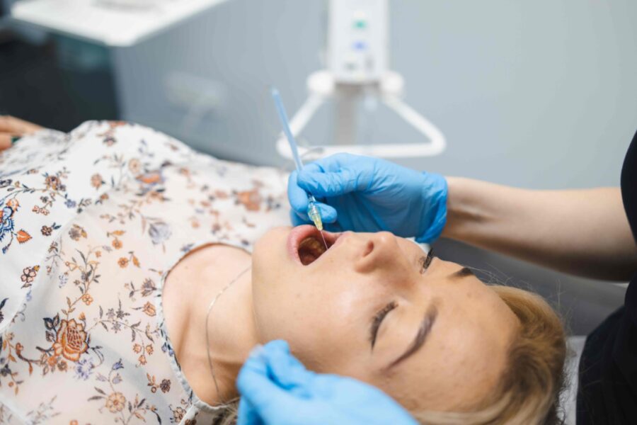 dentist injection medicine- numb both sides of the mouth