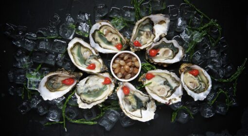 Oysters in mouth