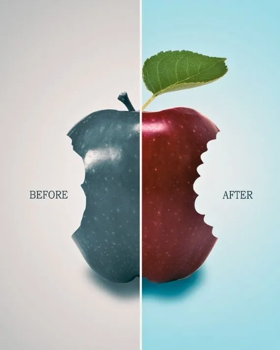 Before After Apple Bite